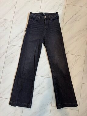 PAIGE Leenah Black Lotus High-Rise Flare Jeans 34.5” inseam